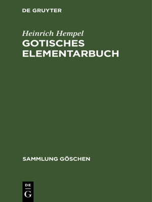 cover image of Gotisches Elementarbuch